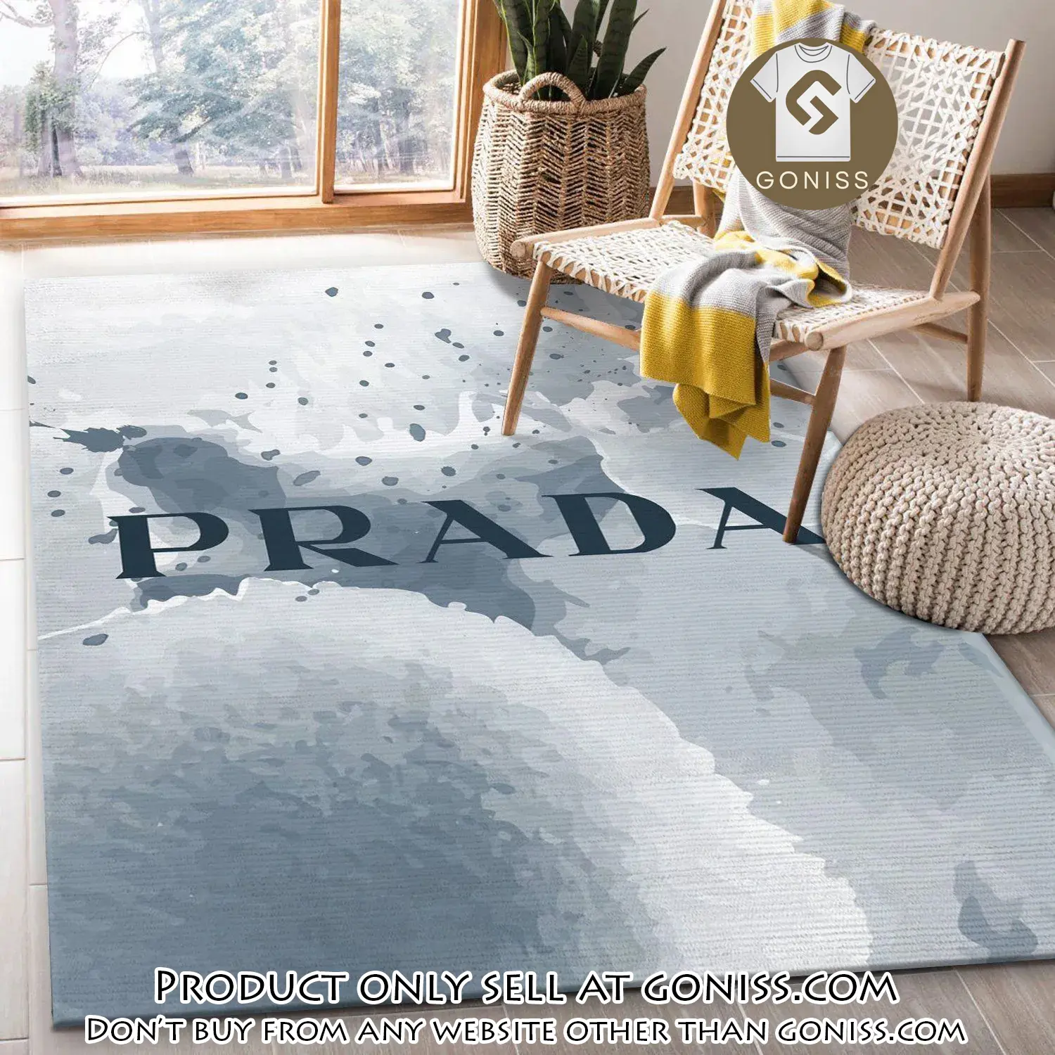 Prada area rug fashion brand rug christmas gift us decor gn0225596